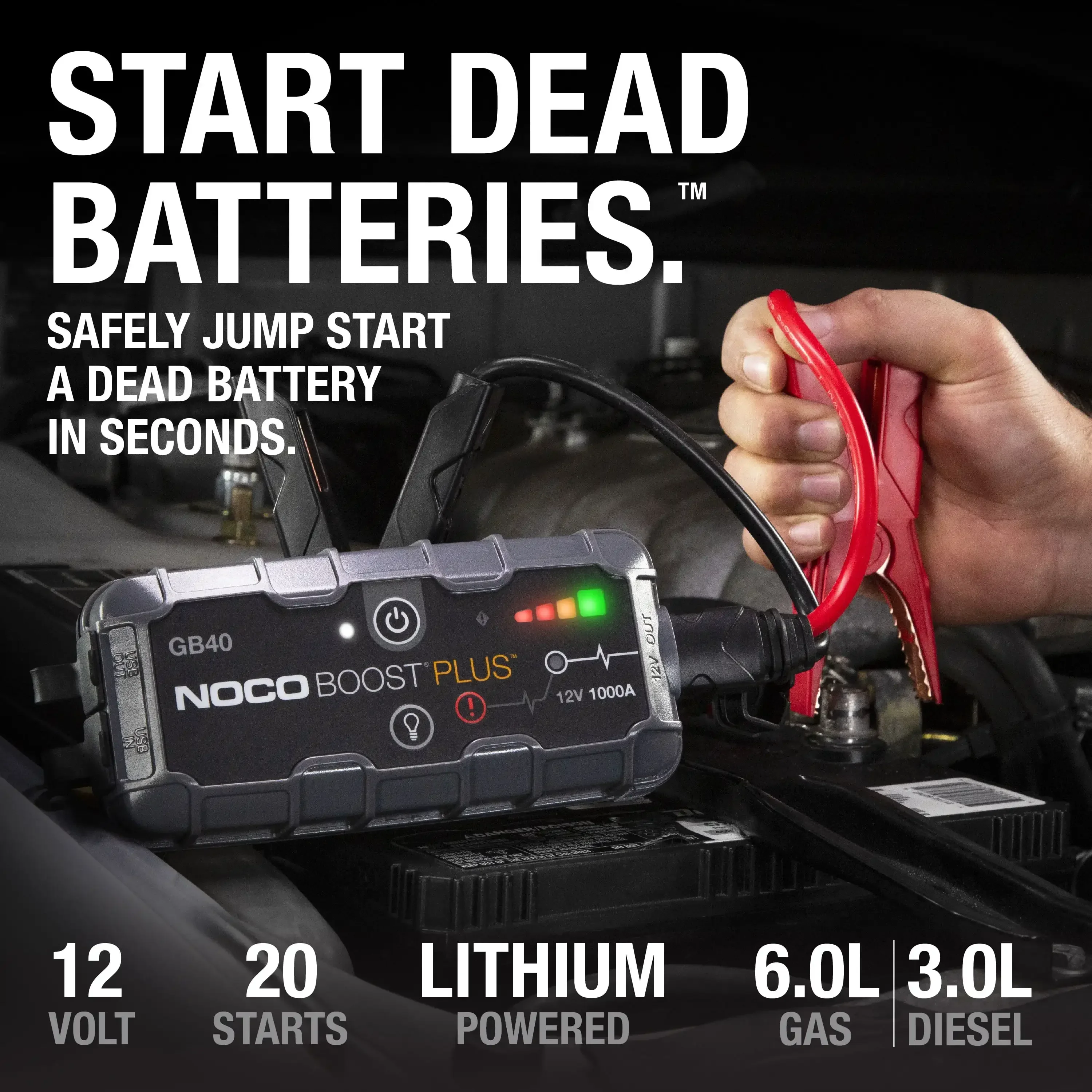 Boost Plus GB40 1000A 12V UltraSafe draagbare lithium-starthulp
