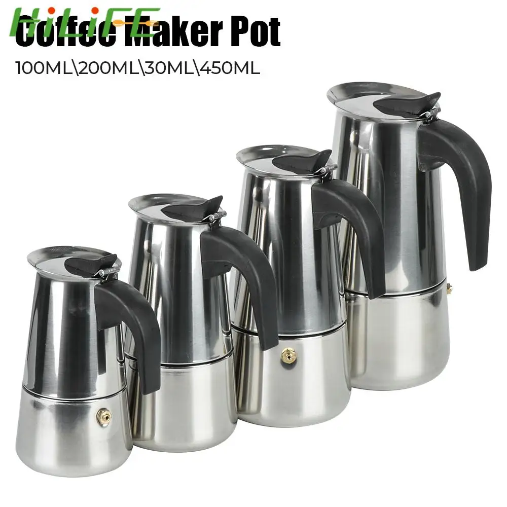 Moka Coffee Maker 2/4/6/9 Cups Stainless Steel Mocha Espresso Latte Stovetop Filter Coffee Pot for Kitchen Coffee Maker Pot