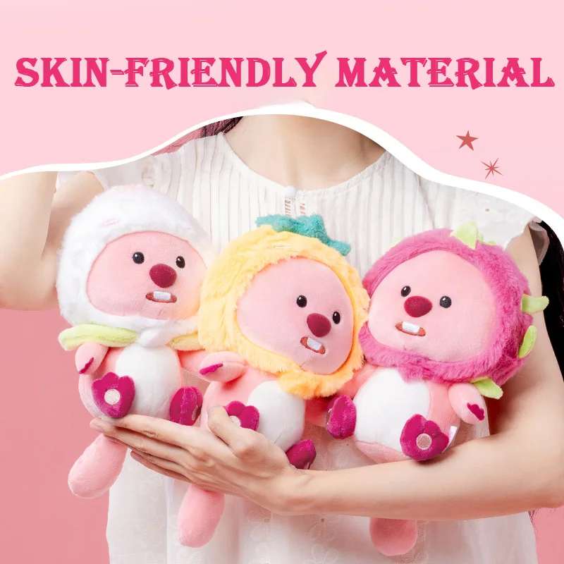 Loopy Fruit Hat Series Knuffel Afneembare Cartoon Rugzak Charme Kawaii Collectible Plushie Cadeau voor meisjes op verjaardag