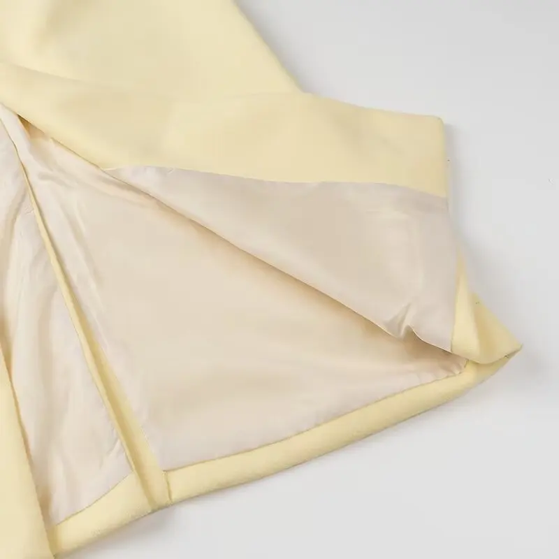 Abrigo de Lana de Color Puro de Moda Otoñal JNLEAOG, Abrigo E y Sencillo de Fibra de Poliéster de Manga Larga para Muj...