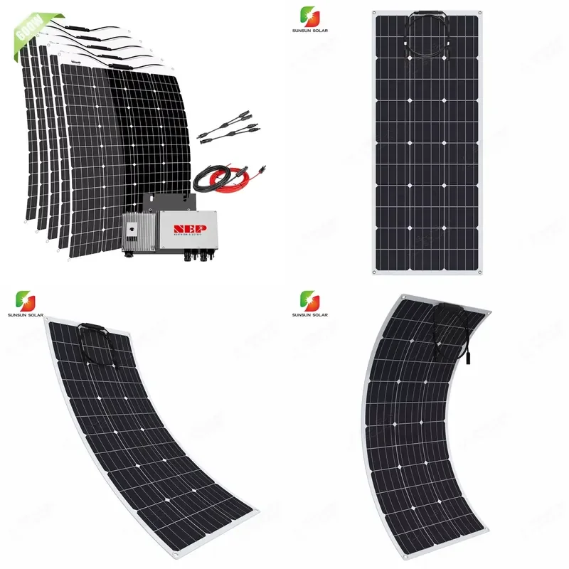 High Efficiency 100W 600W Flexible Solar Panel Mono Crystalline ETFE Coating System Kit IP67 Waterproof for RV Marine Boat