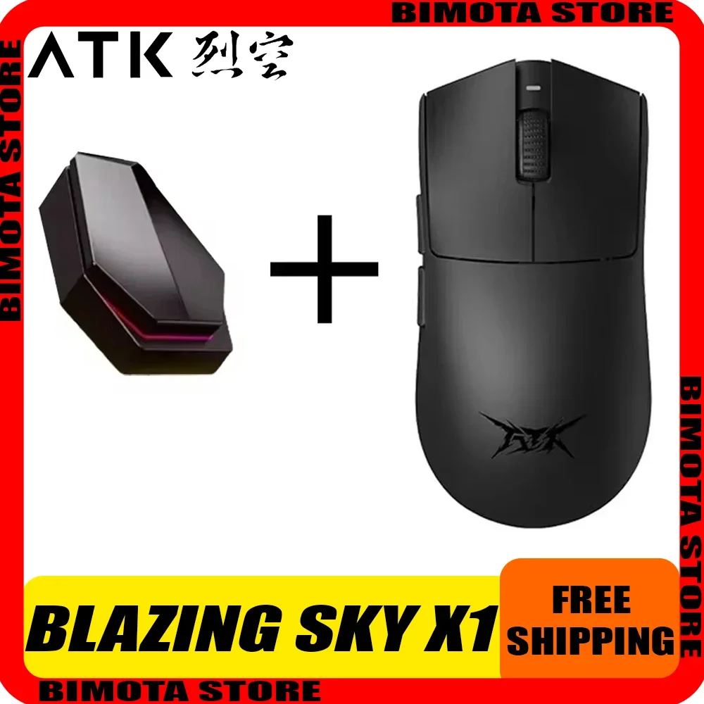 

ATK Blazing Sky X1 8K Мышь Paw3950 Двухрежимная Liekong X1 Легкая беспроводная игровая мышь с низкой задержкой Smartspeed ПК Геймер Подарки