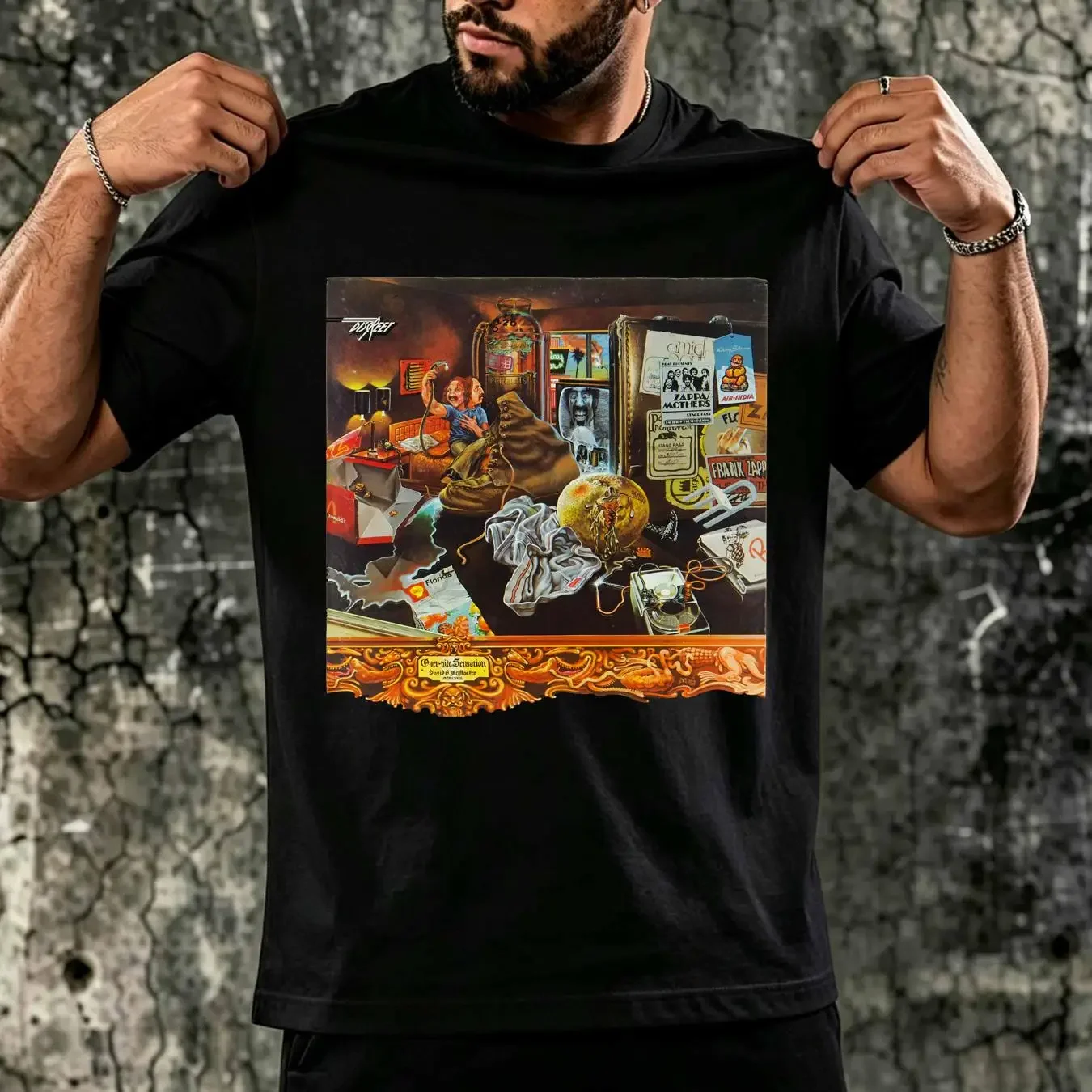 washed T Shirt Over Nite Sensation Classic Frank Zappa The Mothers of Invention vintage Washed Top For Everyday Wear streetwear