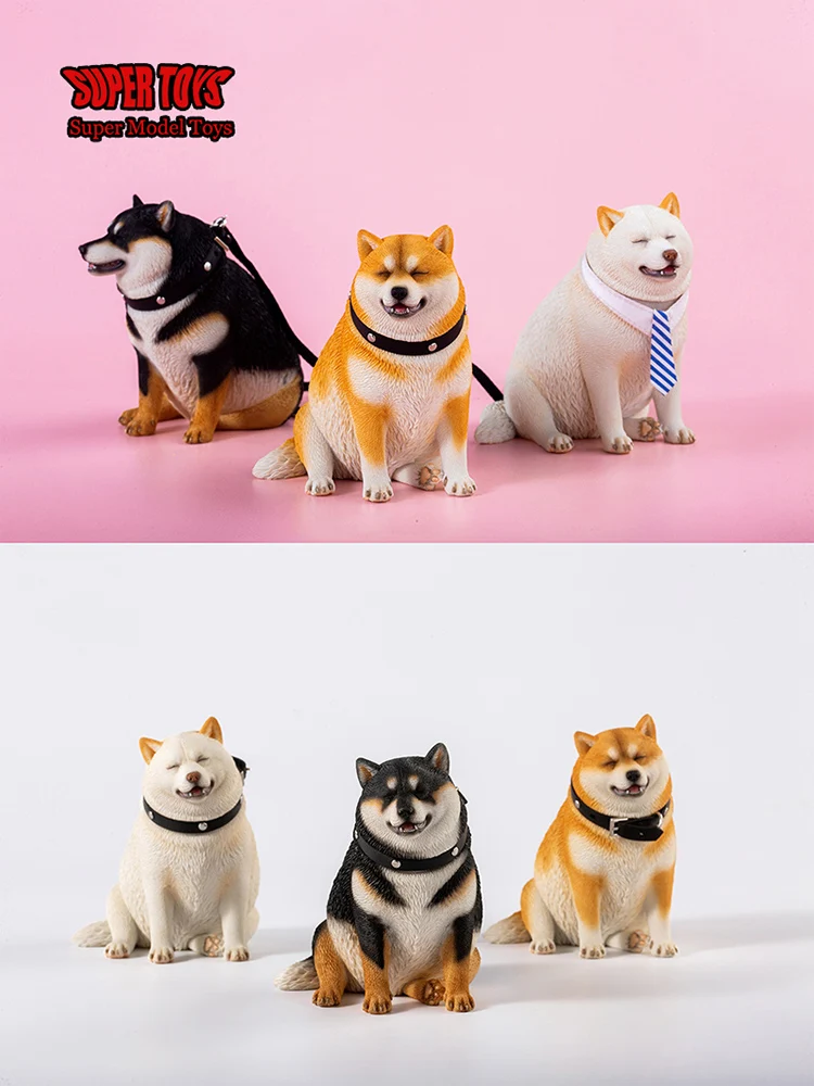 JXK102 1/6 Fat Shiba Inu Simulation Resin Original Animal Model Height 8.5cm Pet Dog Doll 12 Inch Action Figure Scene Accessory