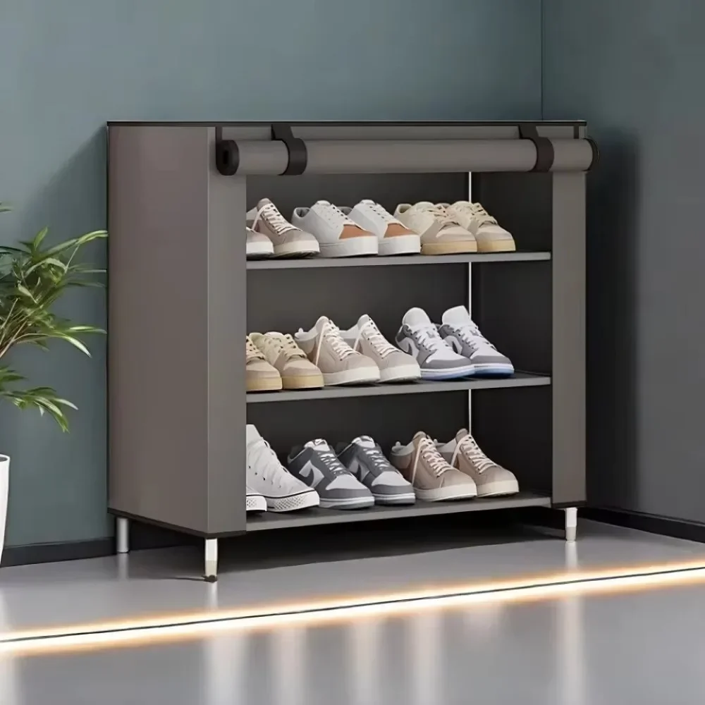 Dustproof Shoes Organizer Rack Multilayer Assembled Shoe Cabinet Floor Standing Storage Shelves Doorway Closet Sneakers Shelf