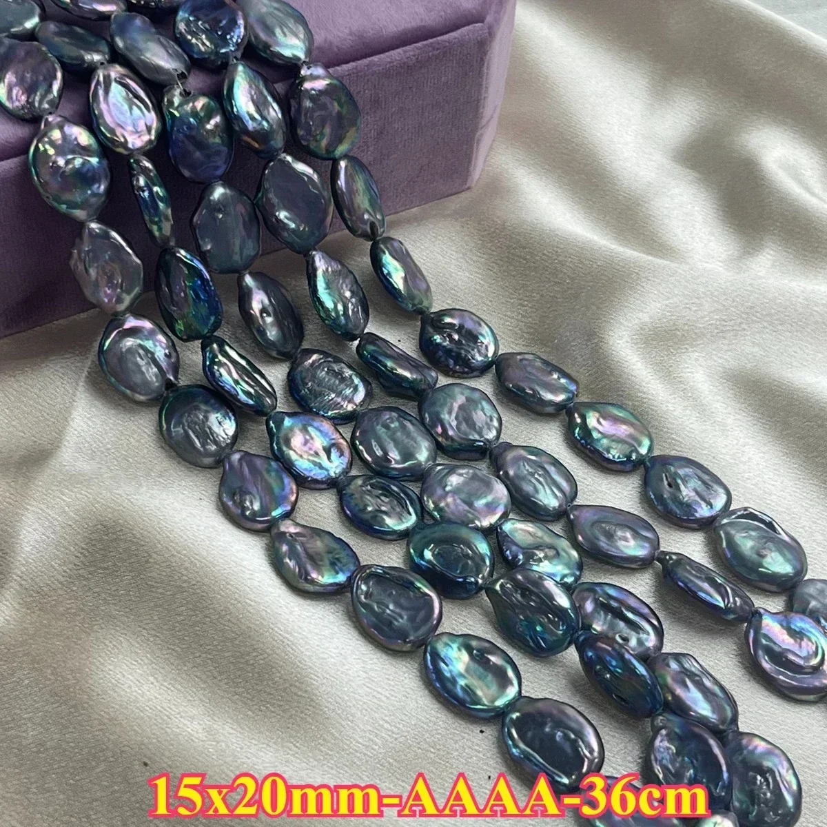 15x20mmAAAA Top-Quality Natural Freshwater Pearl Baroque Black Drop Spacer Bead Jewelry Make DIY Necklace Bracelet Women Wedding