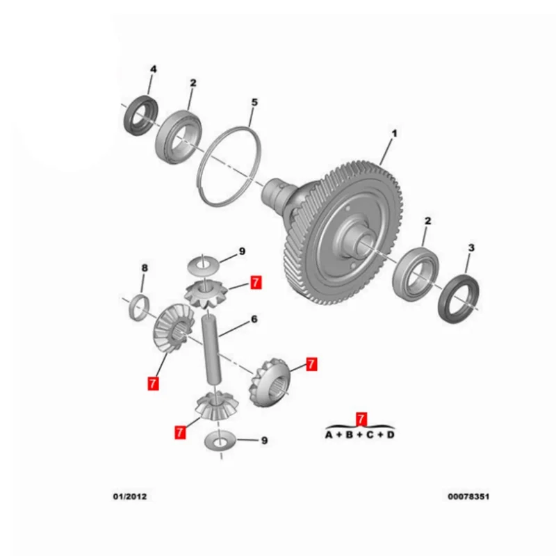 

A42M-Car Planetary Half Shaft Gear Assembly 310612 310606 For 2008 206 207 301