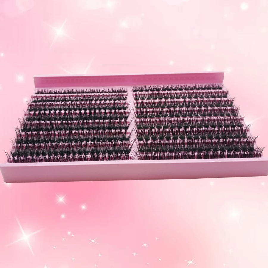 ミックスシングルクラスター 60P80P-0.07D カールセルフグラフトまつげ - 太く、カールした、柔らかく、ふわふわ、自然なウェーブ、濃密なまつげ