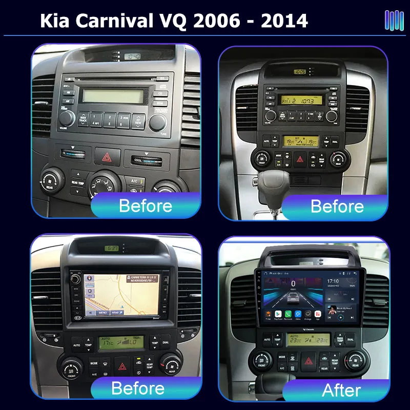 AI VOICE Android car radio for Kia Carnival VQ 2006  2014 stereo GPS Navigation video Multimedia Player tape recorder  carplay