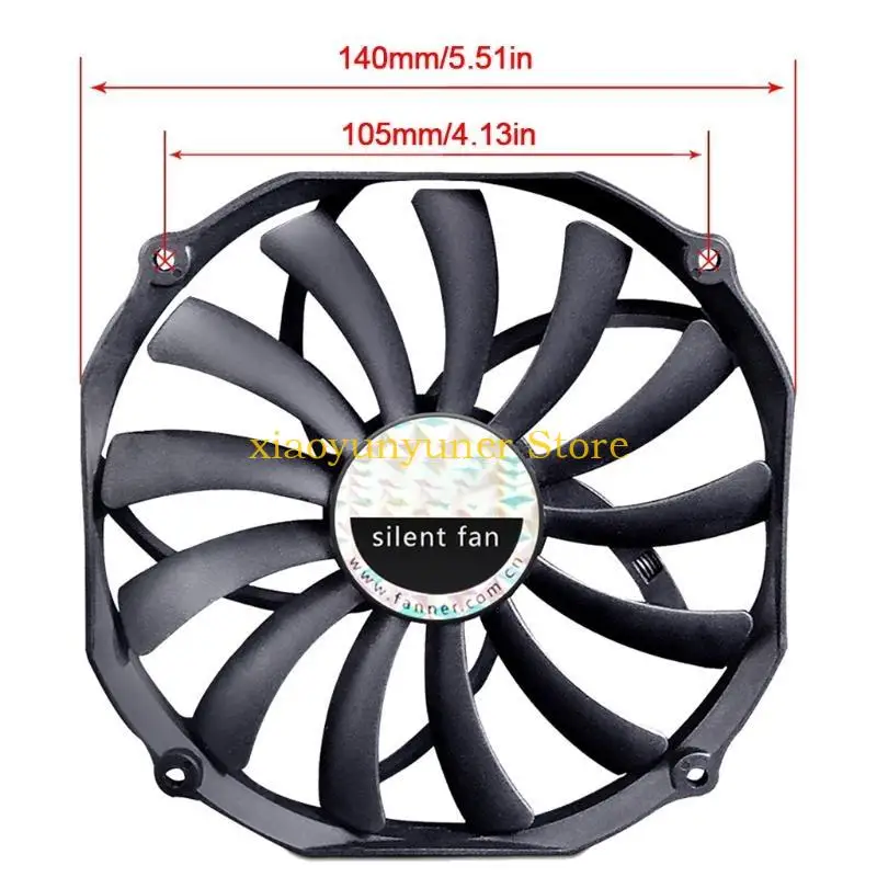 P9JB Thin Efficient CPU Cooler Fan 300-1100RPM 12V 4Pin Quiet Fan Silent Radiator