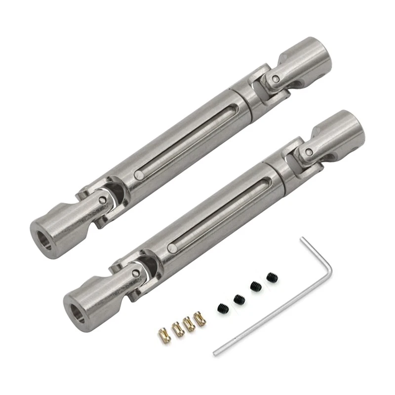 MN82 LC79 MN78 Steel Drive Shaft CVD Driveshaft With 3Mm To 4Mm Shaft Sleeve For MN-78 Cherokee MN 82 1/12 RC Car Metal Upgrade