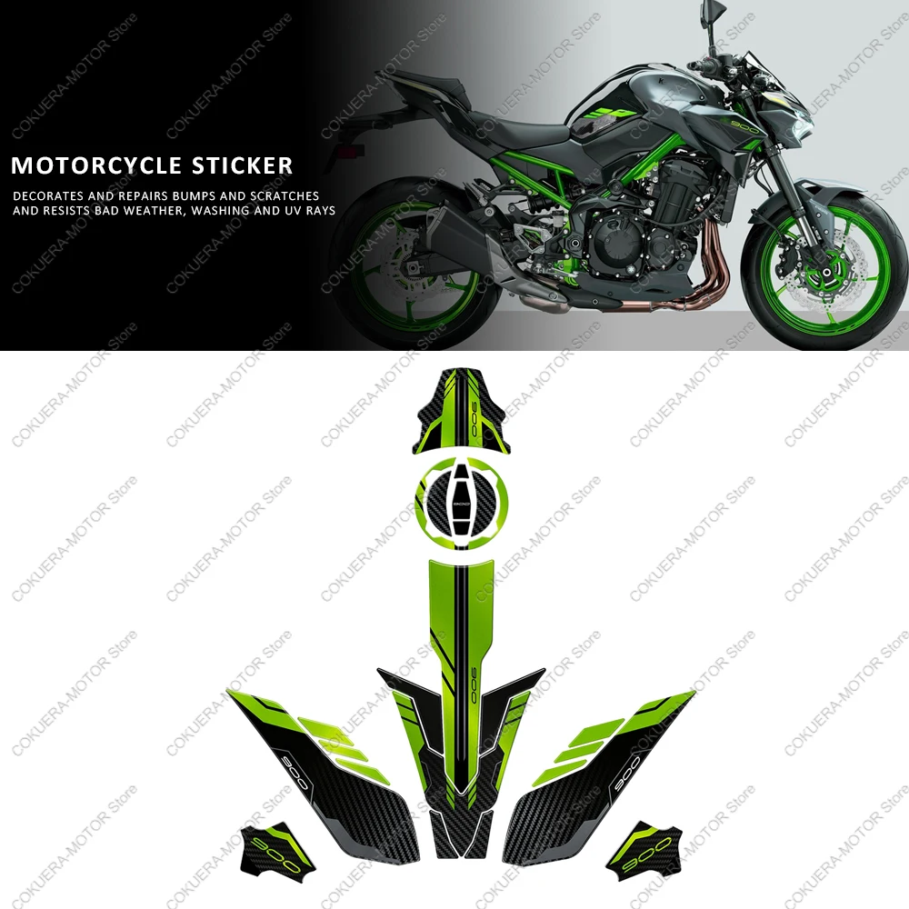 Key area sticker For Kawasaki Z900 Z 900 2023 2024 Set of stickers Motorcycle Accessories 3D Epoxy Resin Stickers