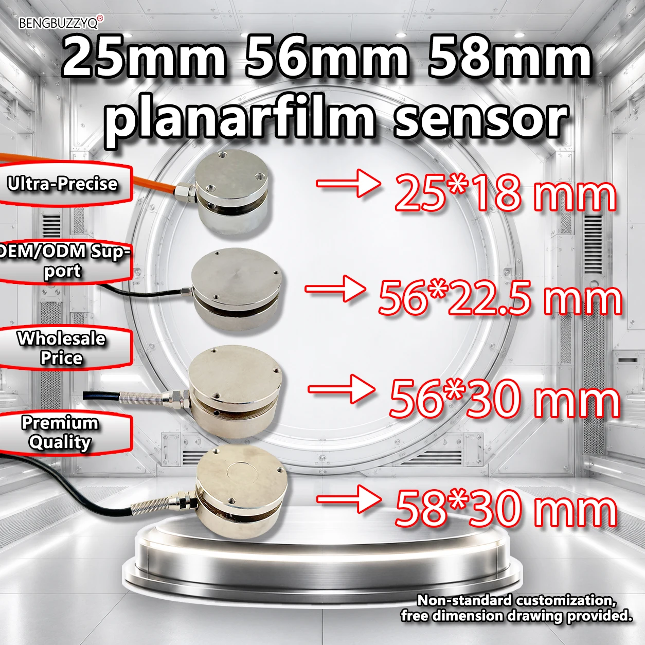 Alloy Steel Weight Sensor 58mm Diameter Compression Load Cell 10kg-5t Capacity Force Measurement Tool
