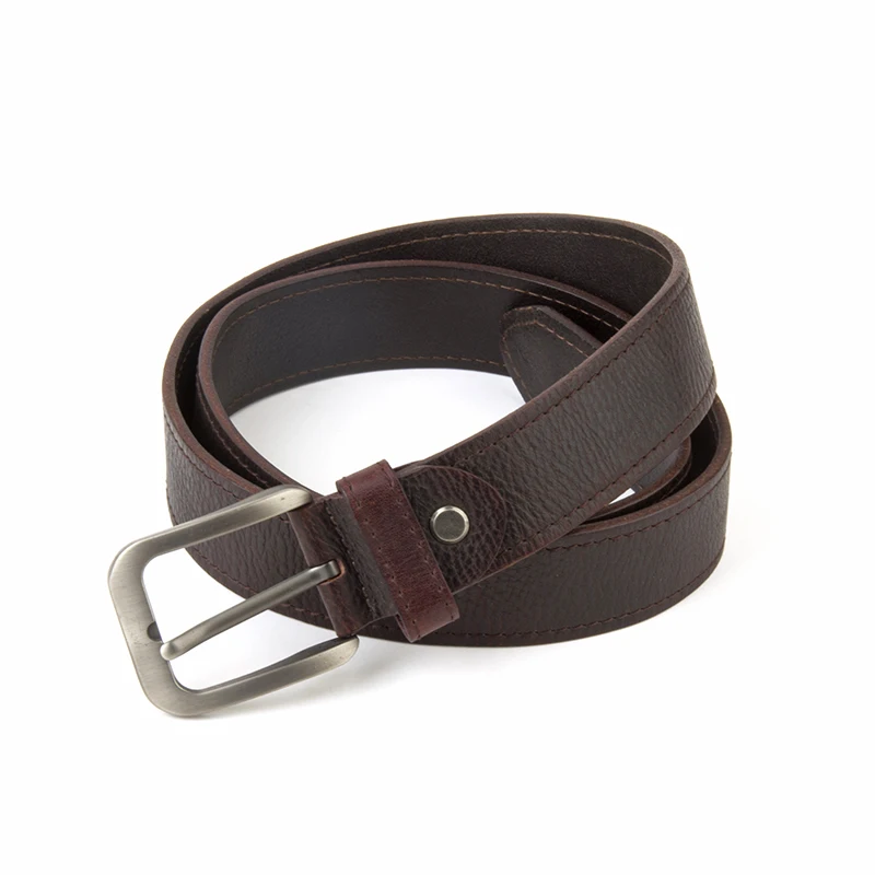 

DONNAIN Natural Cowhide Leather Belts Men Retro Simple Square Metal Buckle Adjustable Man Jeans Belt Solid Color Accessories