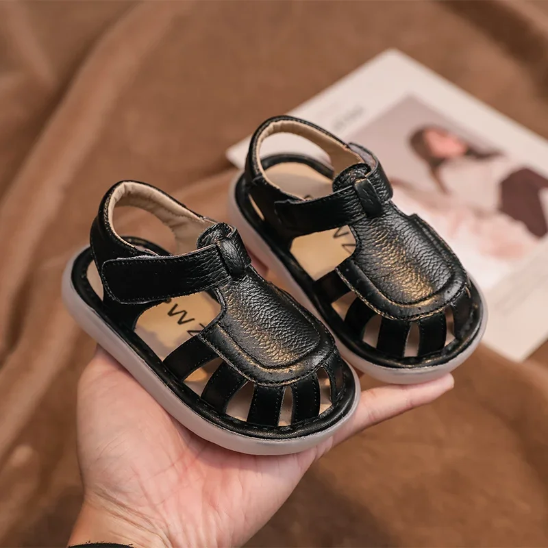 Baby Girls Boys Sandals Summer Infant Toddler Shoes Soft Sole Anti Slip Kids Genuine Leather Shoes Children Casual Beach Sandals