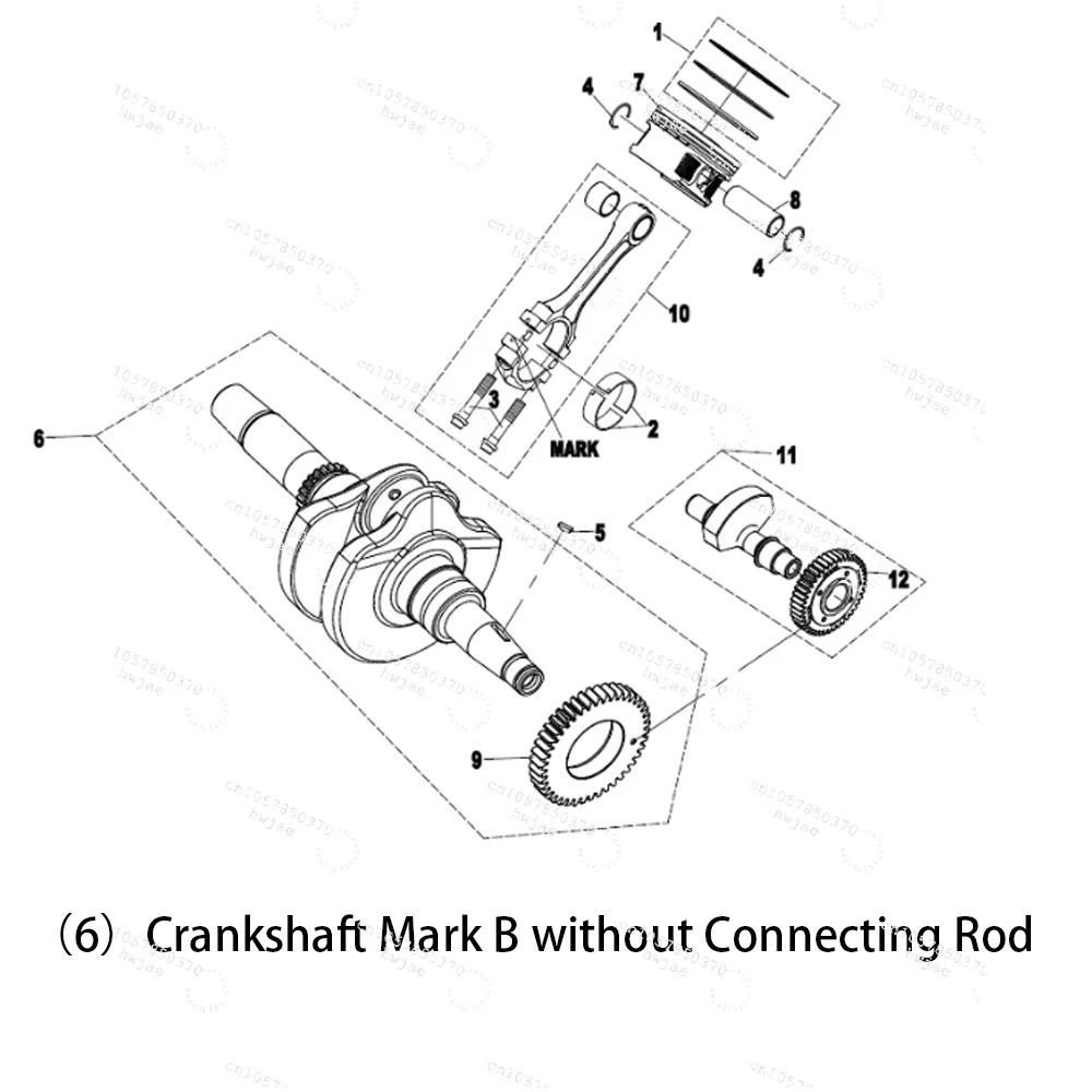 CF 400cc CF400 OEM 0GQ0-041100-00020 0GQ0-041100-00021 0GQ0-041100-00022 Crankshaft Mark B for ATV UTV Spare Parts