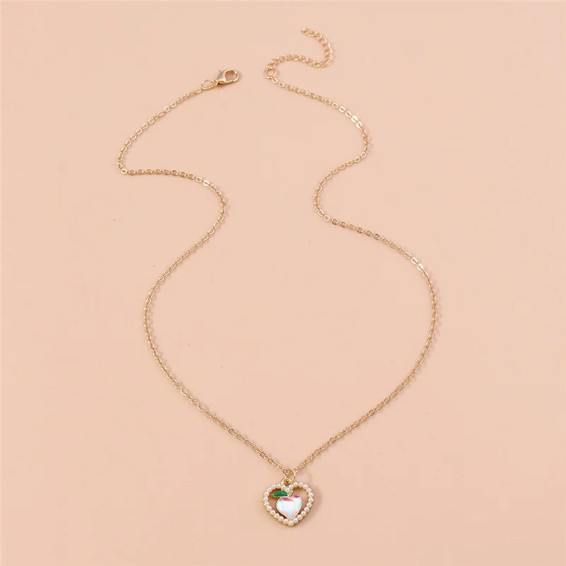 Aihua Fashion Kristall-Herz-Halsketten in Goldfarbe, Herzanhänger-Halskette, Schmuck für Frauen und Mädchen, Geburtstagsgeschenke – Detail 3