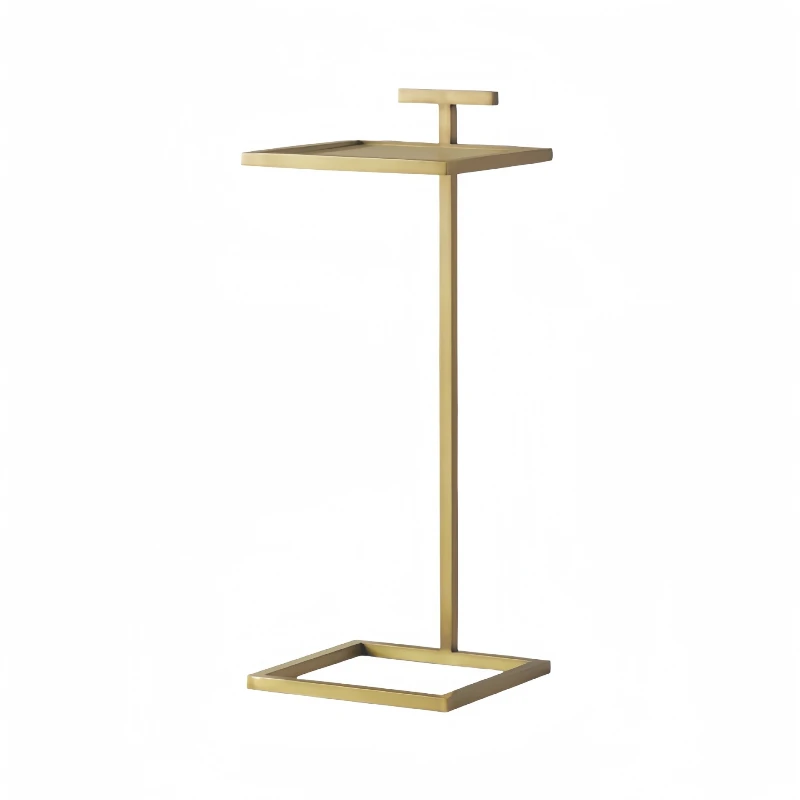 

Simple light luxury brushed stainless steel corner table small coffee table movable golden elegance