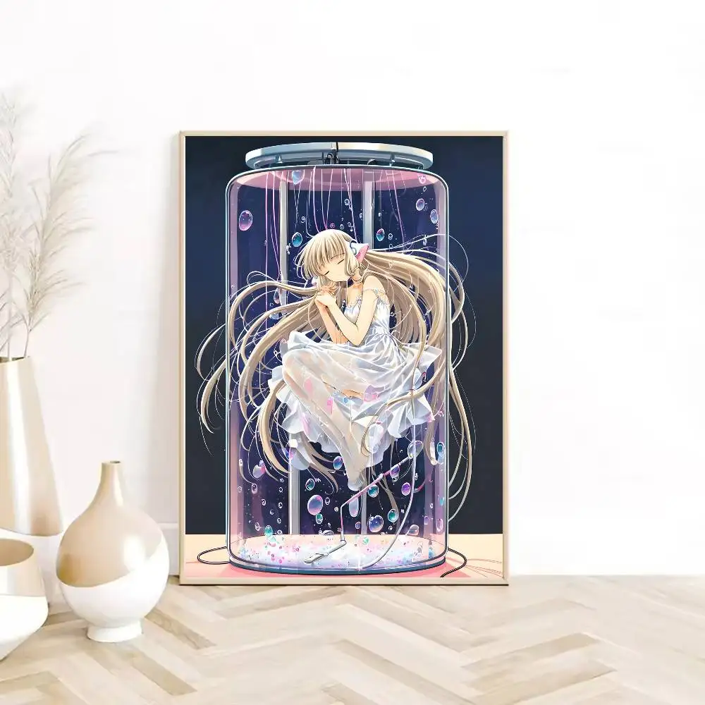 C-Chobits الكرتون لطيف أنيمي المشارك ذاتية اللصق الفن ورقة مقاومة للماء ملصق مقهى بار النوم غرفة جدار ديكور