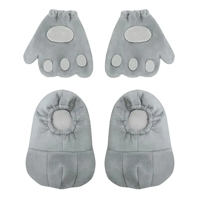Gray Big Ear Mouse Costume for Children Kids Unisex Boys Girls Full Set Hoodie Jumpsuit With Gloves Shoes Umorden
