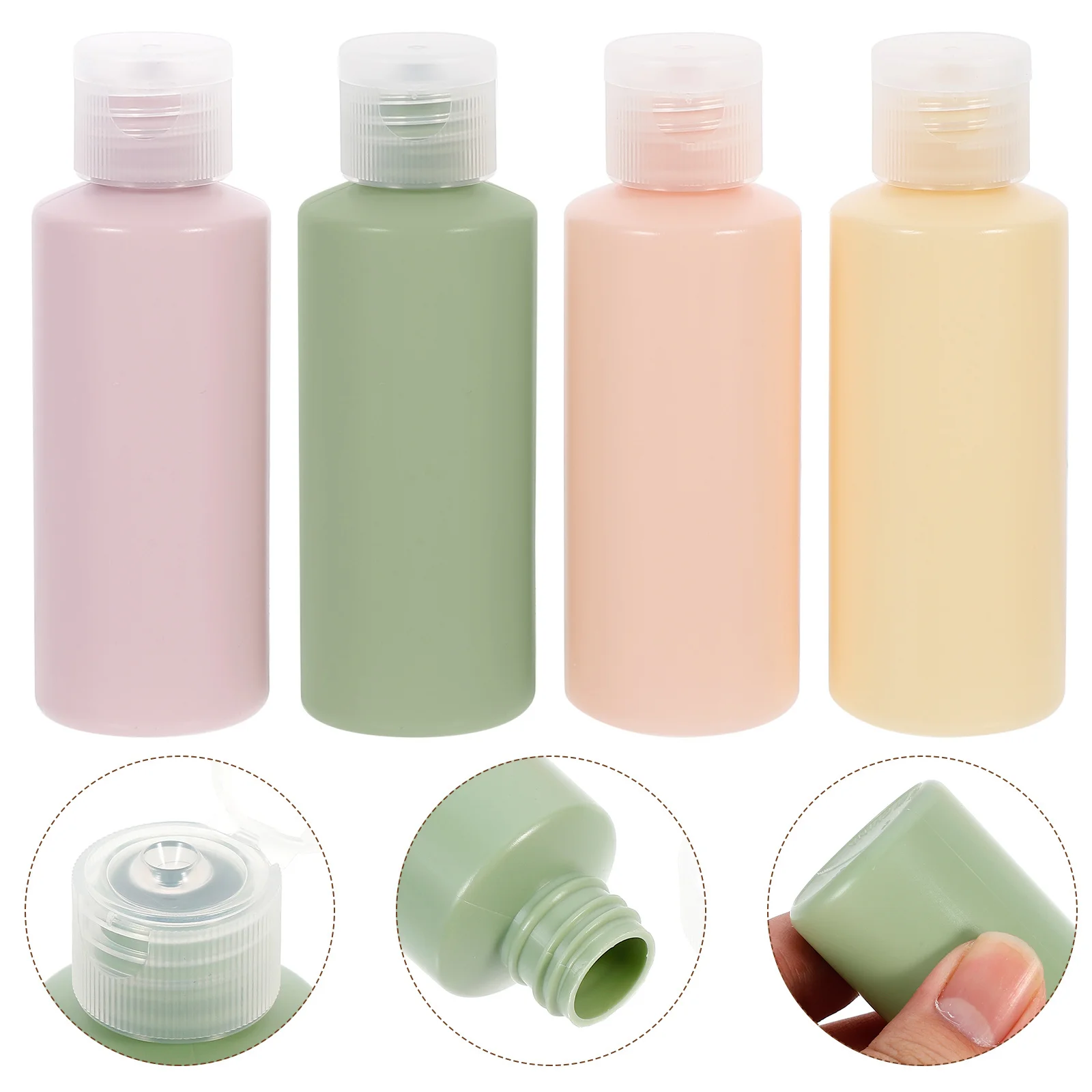 

4 Pcs Travel Bottles Bottled Refillable Outdoor Necessity Toiletries Colorful Lotion Vacation