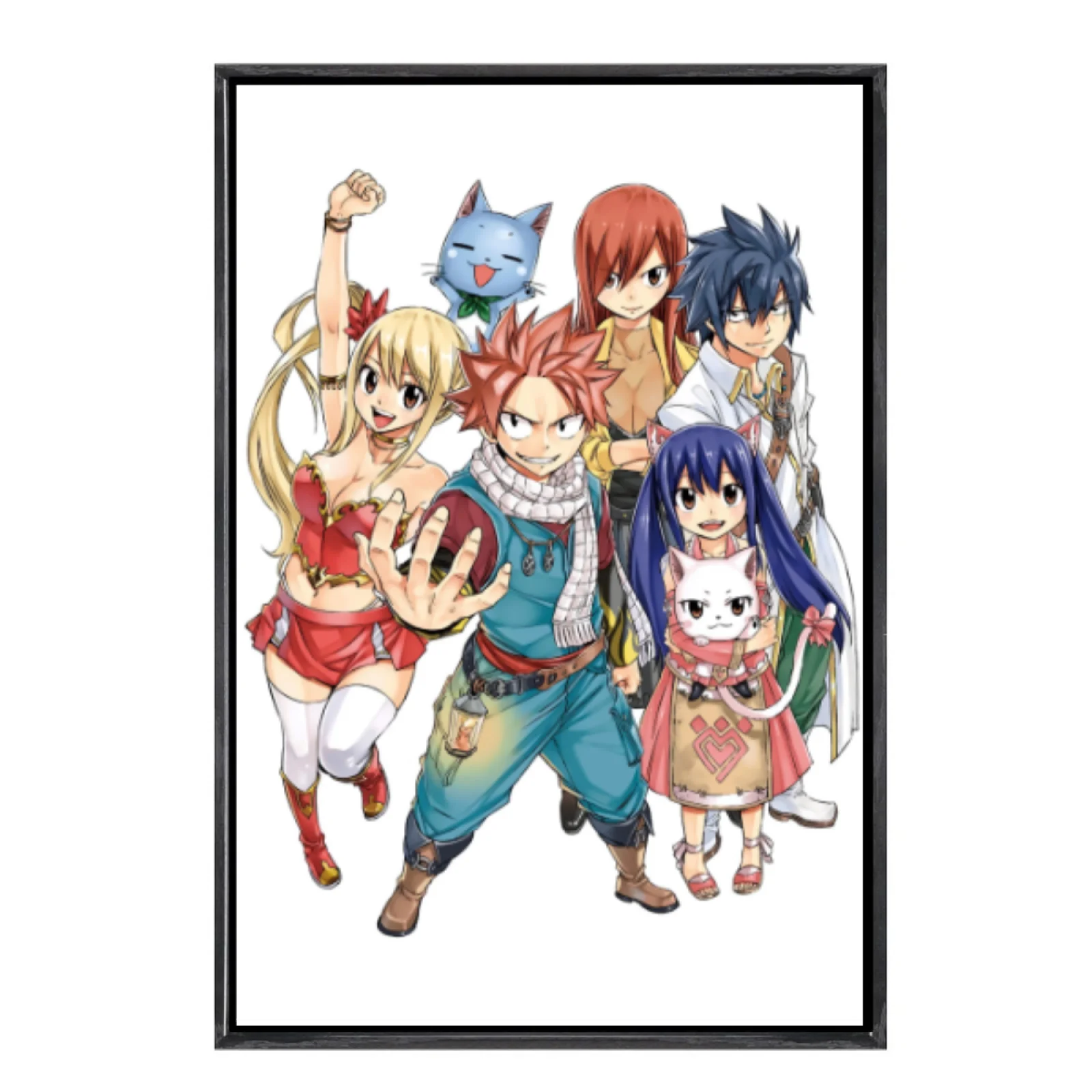 

Japanese Manga Multi-Size Canvas Poster Double Framed Wall Art,Fairy Tail Home Decor for Living Room Bedroom
