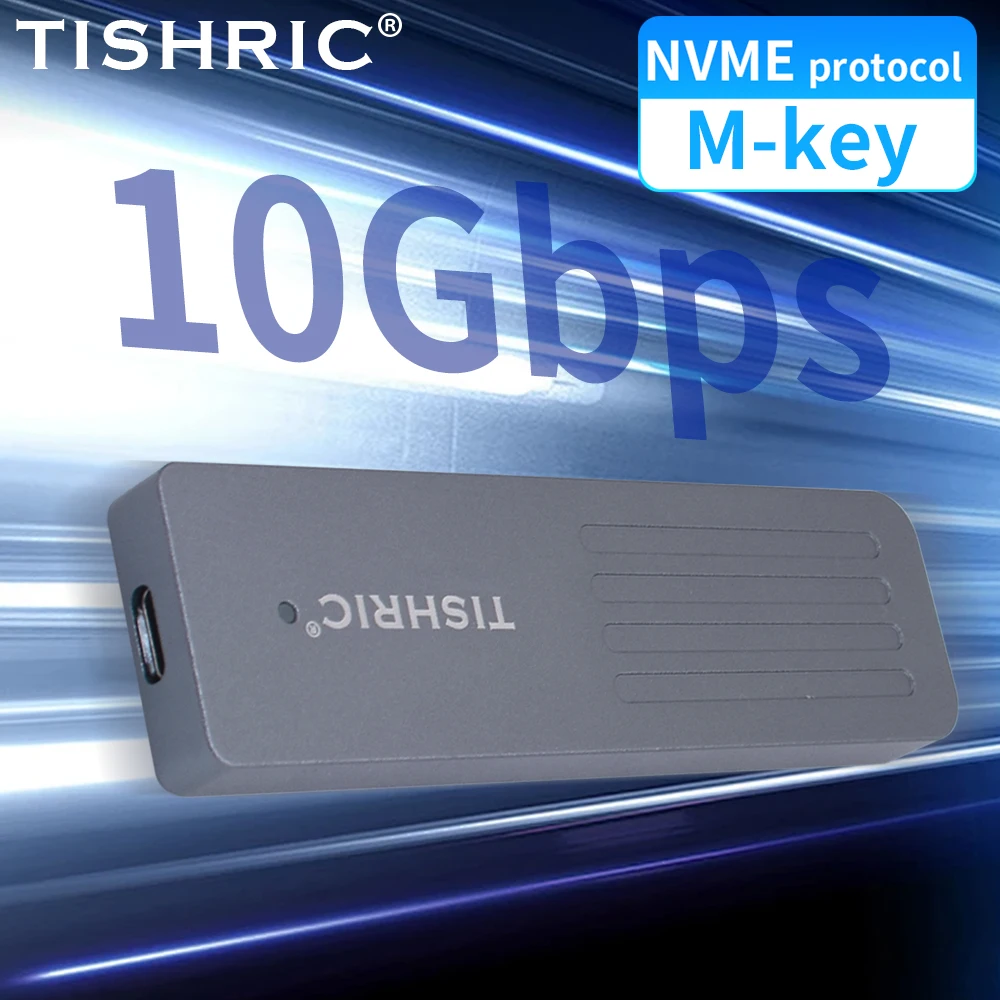 

TISHRIC M.2 NVME Protocol SSD Case Compatible With 2230/2242/2260/2280 M.2 SSD Solid State M2 to USB C Mobile Hard Disk Box