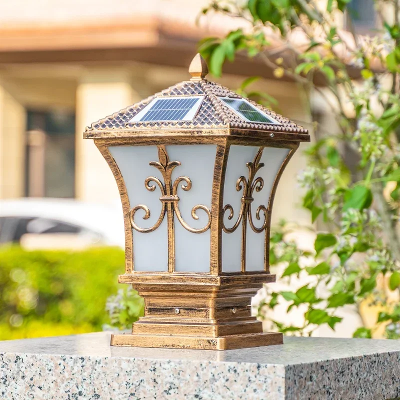 Solar stigma lamp Wall gate pillar Outdoor waterproof garden lamp Villa household LED lamp