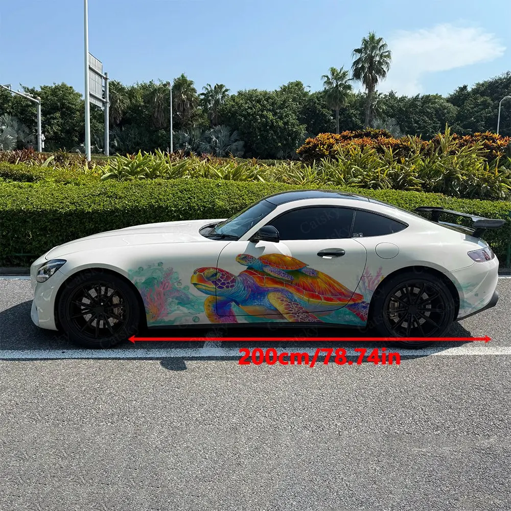 2pcs Sea Turtle Mother And Baby, Durable, Fade-resistant, Enhance Vehicle Aesthetics With Bold Artistic Design Car Vinyl Wraps