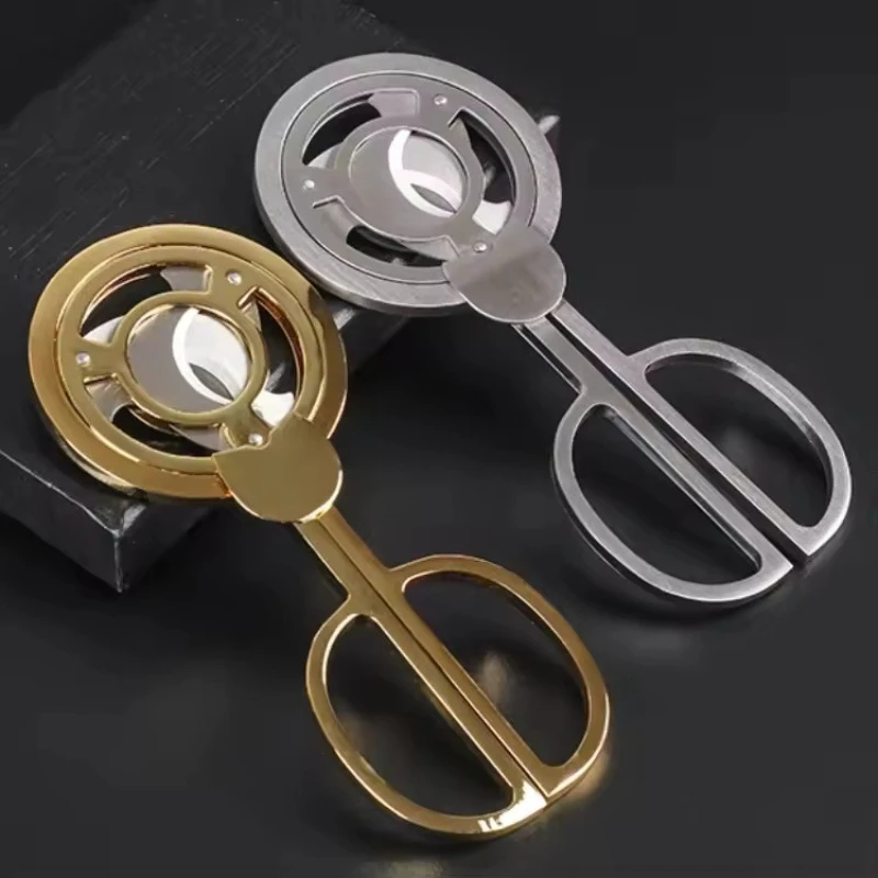 

Ergonomic Windmill Design Cigar Cutter Sharp Blade Stainless Steel Cigar Scissors Knife Round Puncher Cigar Tool
