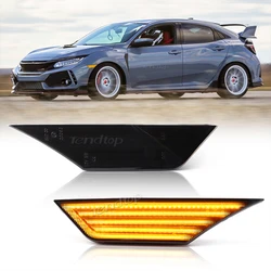 2PCS DRL Parking Light Blinker Turn Signal Light Flashing Side Marker Lamp Amber Indicator For Honda Civic 10th Gen 2016-2021