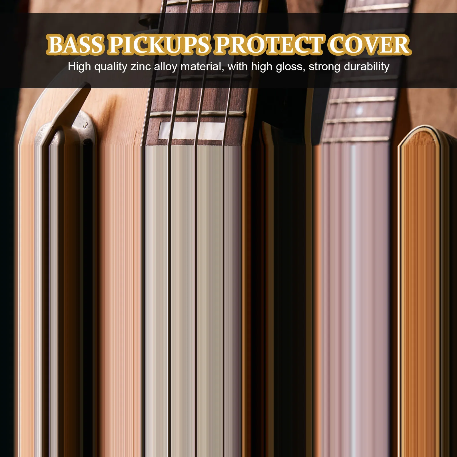 Bass Protection Cover Zinc Alloy Durable Protective Products Guitar Bridge Golden Storage Pickup Cover Bass