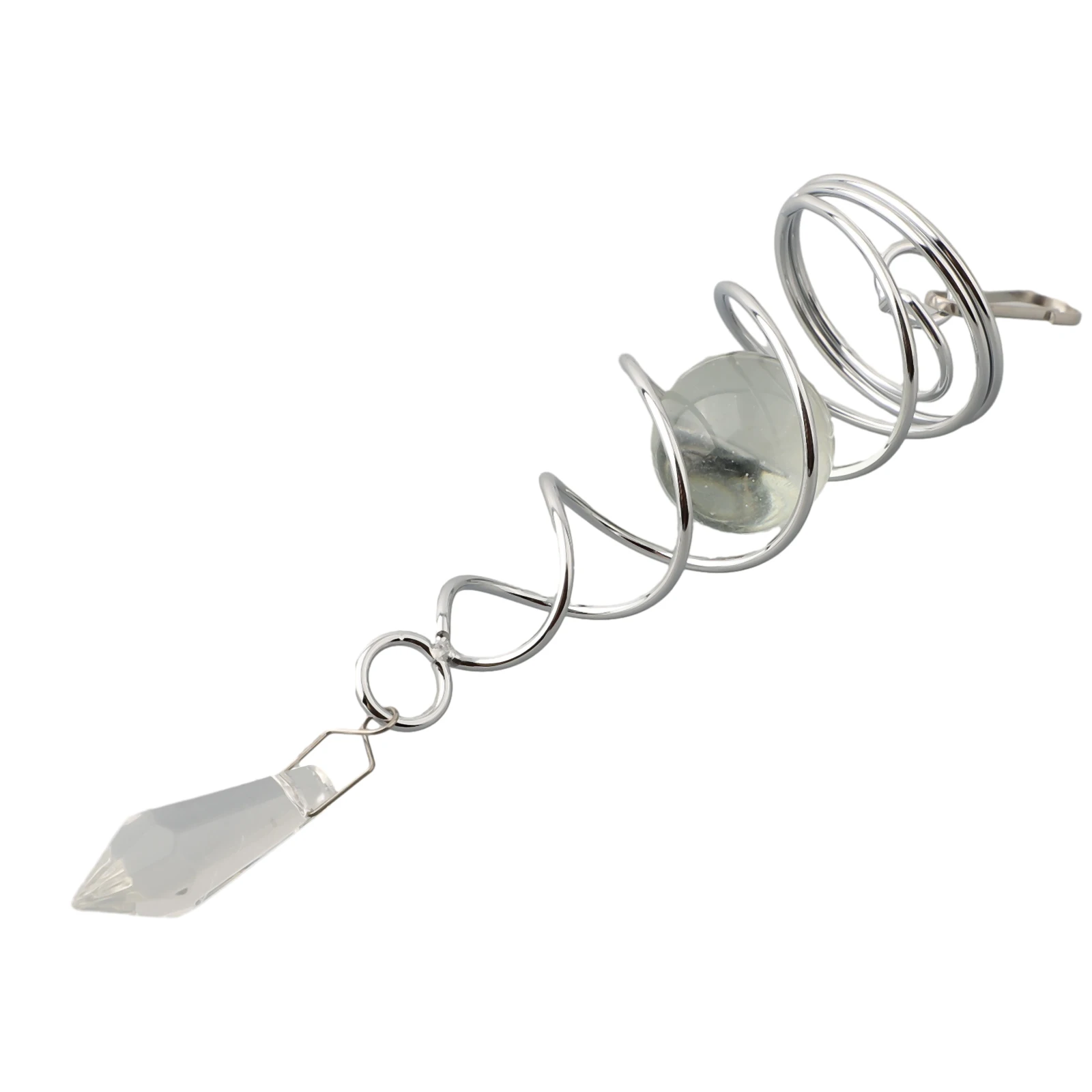 Spiral Wind Spinner for Crystal Ball with Stainless Steel Tail Elegant Garden Decor for Home and Outdoor Spaces