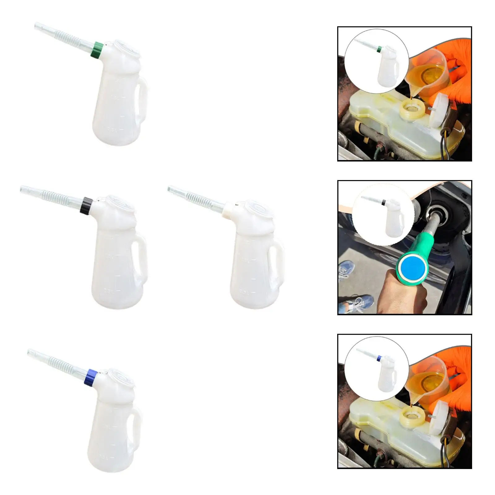 

PP Plastic Car Oil Measuring Jug with Handle Leakproof Oil Dispenser Pot with Scale for Auto Repair Shop