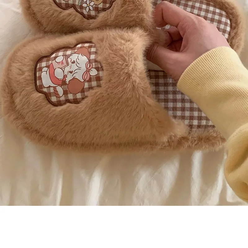 الشتاء المضادة للانزلاق Mikko المألوف نعال من القطن لطيف القطط الكلاب فروي أحذية للجنسين الدافئة أفخم داخلي المنزل النعال للنساء