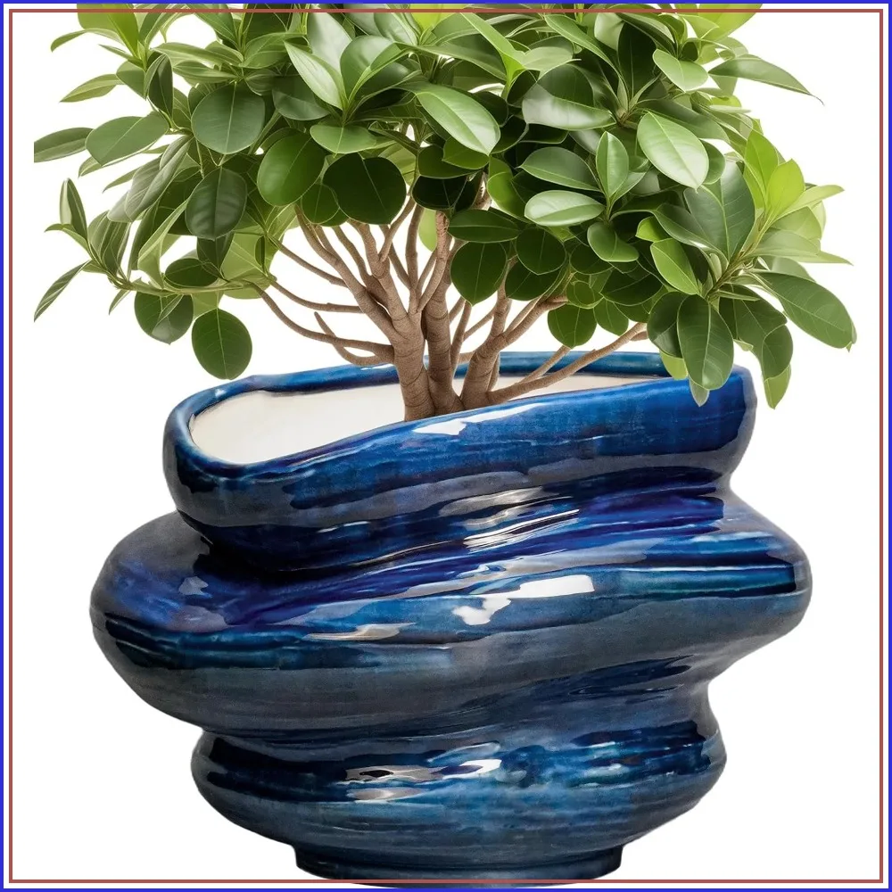 Ceramic Planter with Drainage Hole for Indoor Outdoor Plants