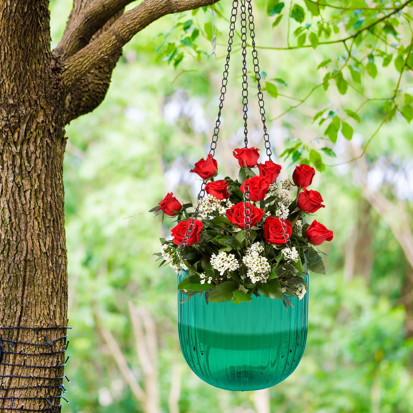 

Self Watering Hanging Planter Automatic Absorbent Flower Pot Transparent PET Material Lazy Planters Indoor Outdoor Medium Size