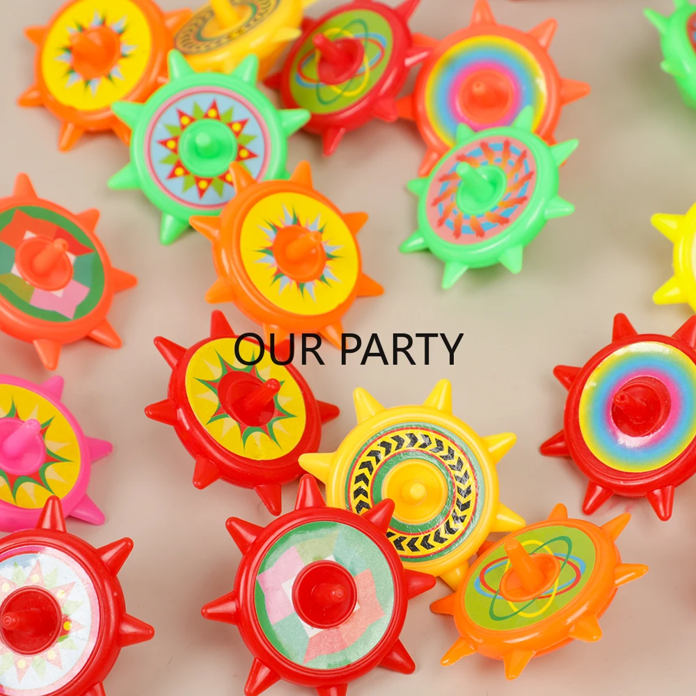 25Pcs Colorful Plastic Gyro Rotating Spinning Top Toy for Kids Birthday Party Favors Pinata Filler Kindergarten Gift Goodie Bag