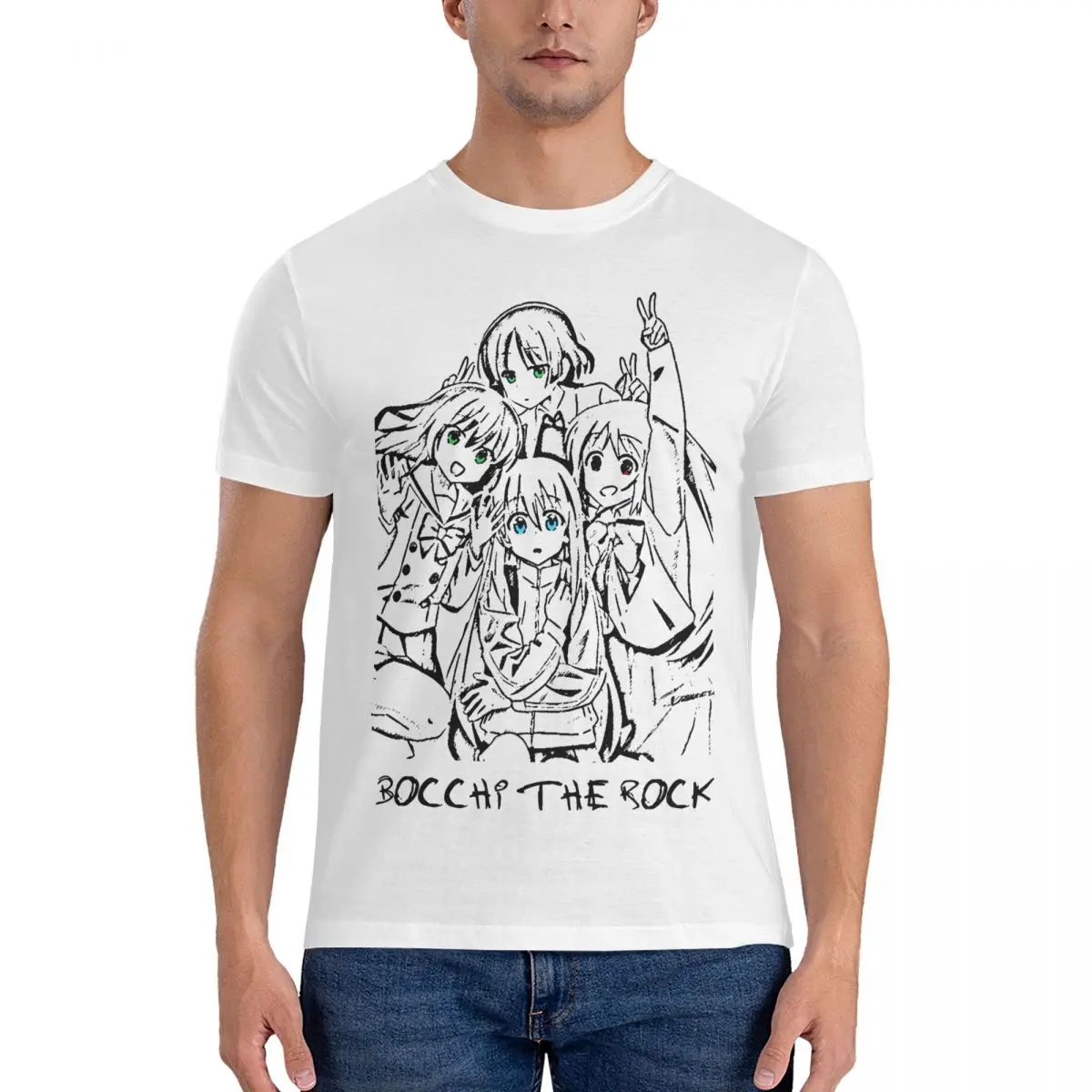 ''THE WAY I AM'' Anime T Shirts Bocchi The Rock Pure Cotton Clothes Humorous Short Sleeve Round Collar Tee Shirt Original