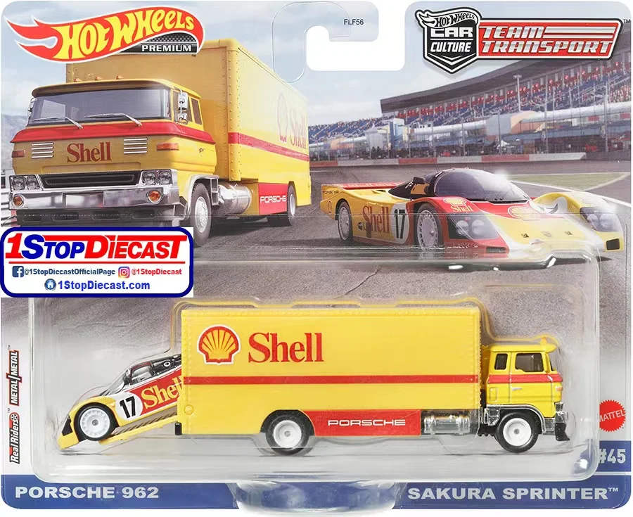 Original Hot Wheels Transport Team Series Premium Car Culture Models Skyline Shell Fleet Gulf Oil Toys for Children Diecast 1/64