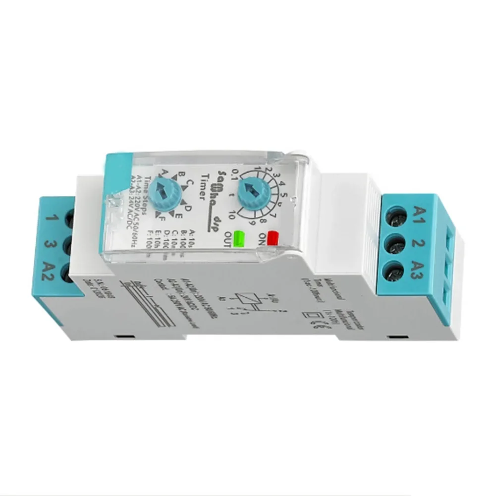 ERV-08-V2 Adjustable Electronic Delay Relay 0.1S To 100 Hours AC220V DIN Rail Mounting Timer For Industrial Control Equipment