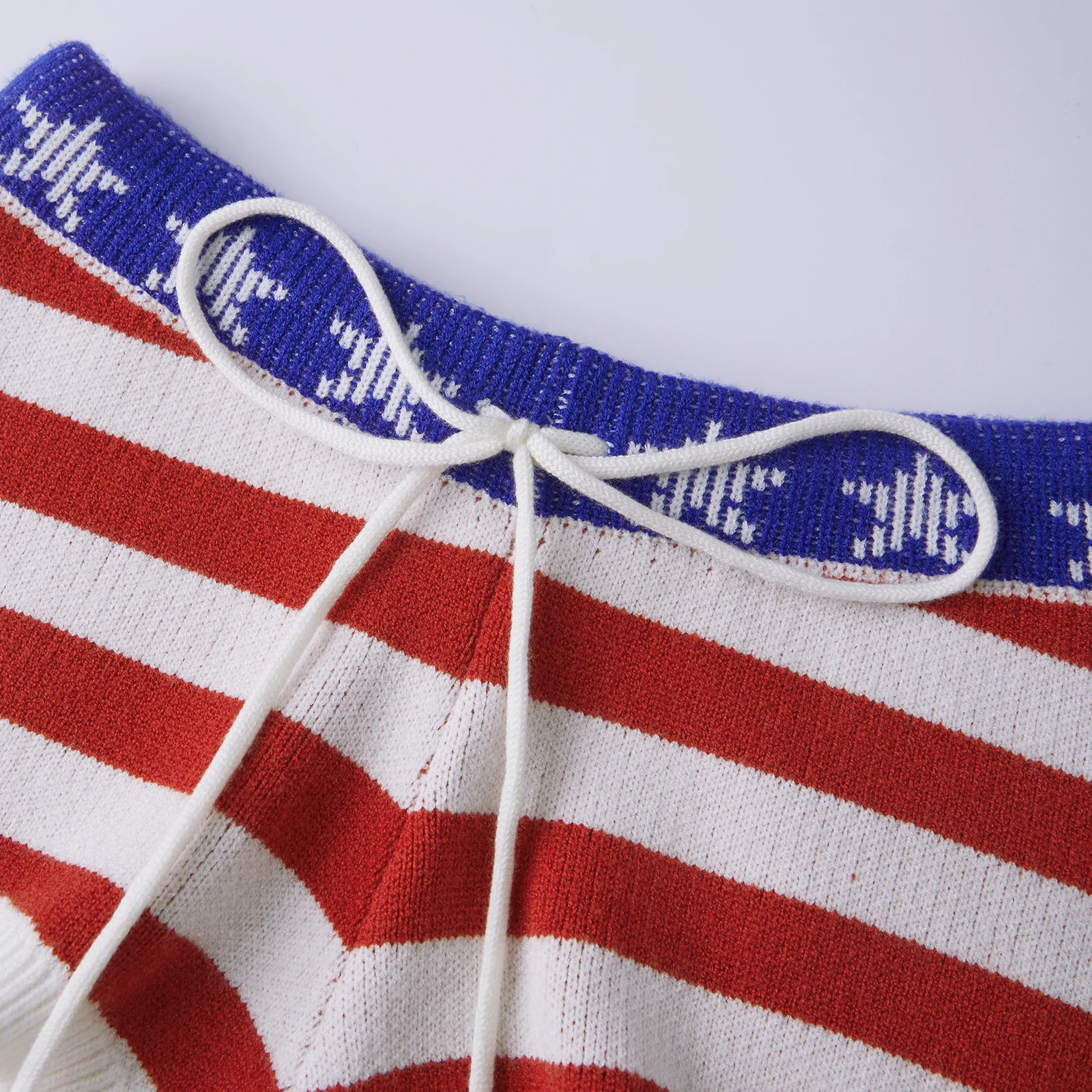 Women’s Knit Micro Shorts Casual Elastic Waist Stars and Stripes Print  Fit Skinny Shorts Streetwear Shorts