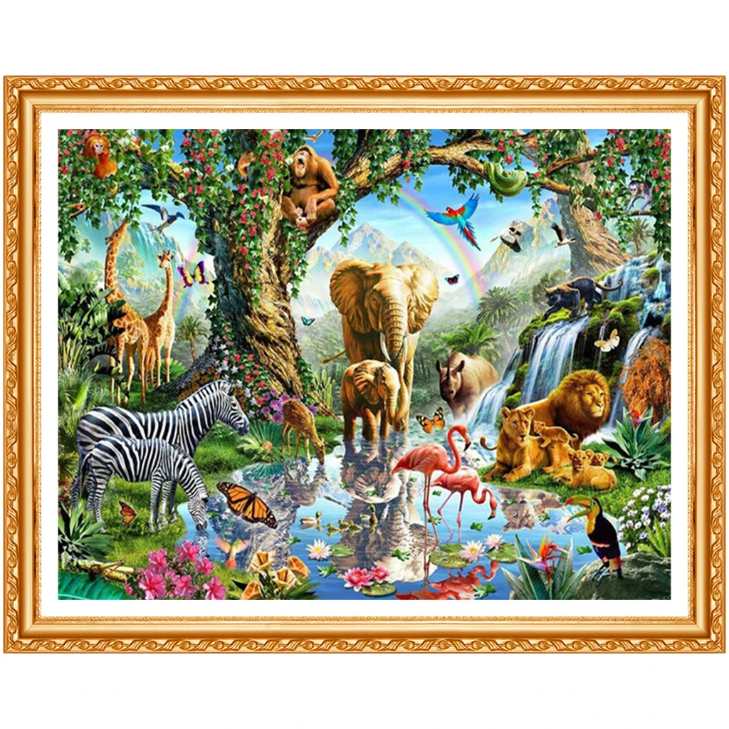 Diamond Needlework Home Decor Diy Diamond Painting Cross StitchAnimal World Full square Drill diamond embroidery zebra 