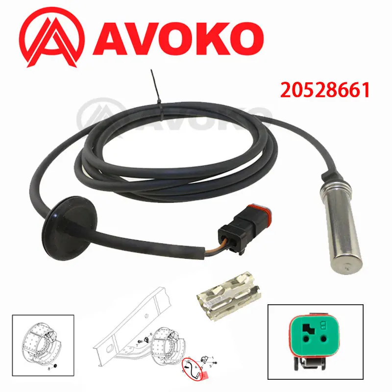 

1/4 шт. 20528661 Датчик ABS Датчик скорости колеса для RENAULT TRUCK VOLVO FH FMX NH BUS 4410323870 21247154 4410323870 L = 2730 мм