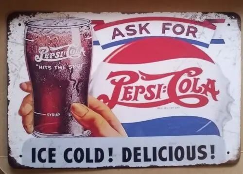 Pepsi-Cola - metal hanging wall sign