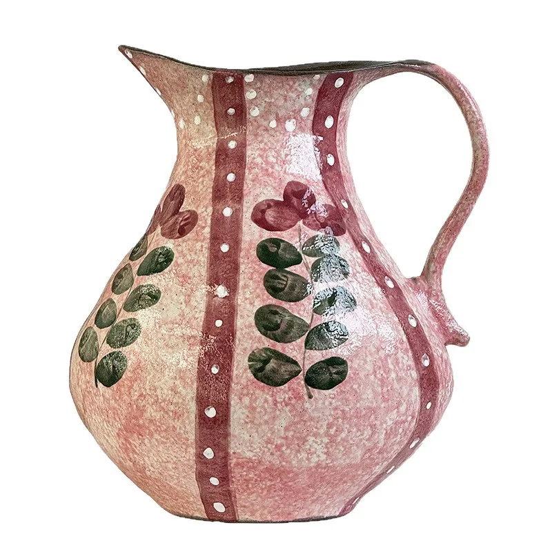 LYY Vase High-End American Ceramic Retro Pastoral Style Hydroponic Fresh Flowers Dried Flowers Niche Homestay Flower