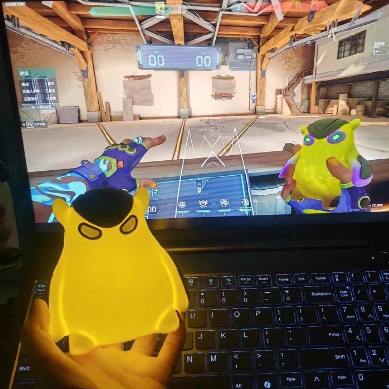Valorant Game Peripheral Gekko Pet figurines Night Light Silicone Cartoon ornament Luminous Warm Color Light Festival Gift