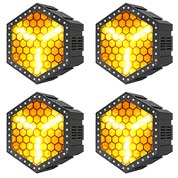 Yiflamefly 4Pcs 200W Hexagonal Retro Lamp DMX DJ lights 1800K Golden LED Lamp 6CH IP20 for Church Concert Wedding Birthday Party