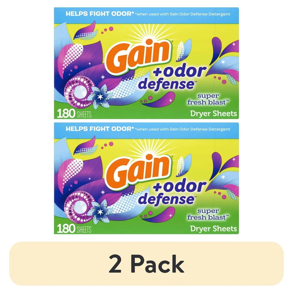 2パック消臭乾燥機シート180枚入りスーパーフレッシュブラストの香り静電気防止柔軟剤シート頑固な汚れを除去