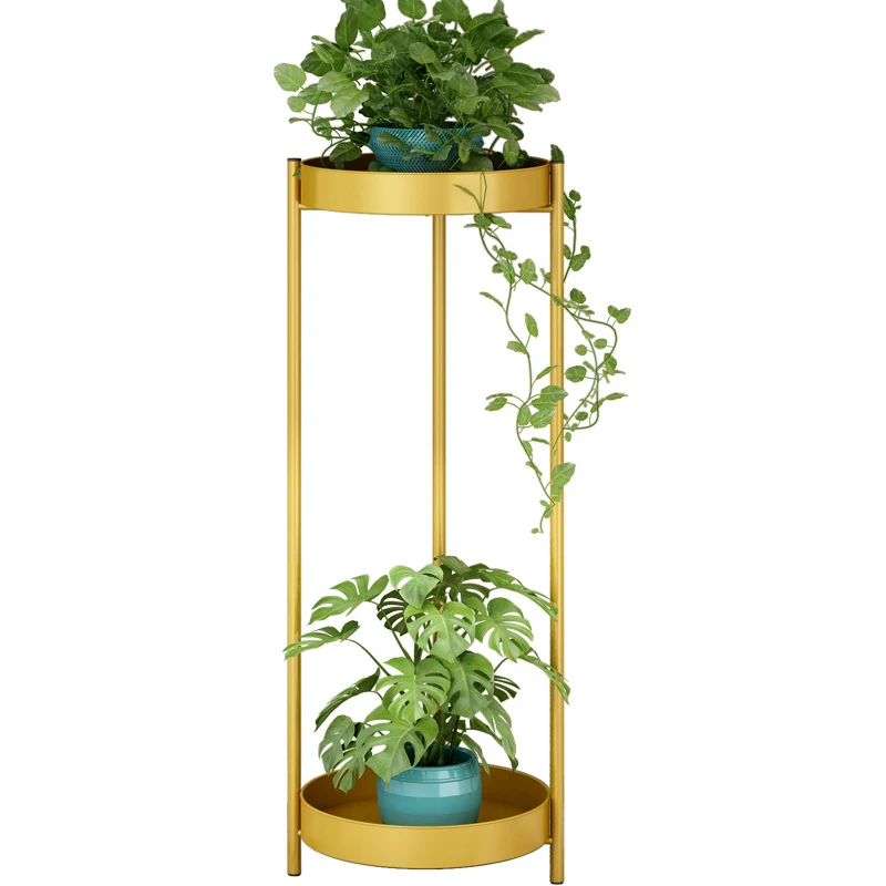 Light Luxury Metal Iron Room Flower Shop Storage Succulent Green Radish Floor Balcony Flowers Stand Planters for Indoor Plants